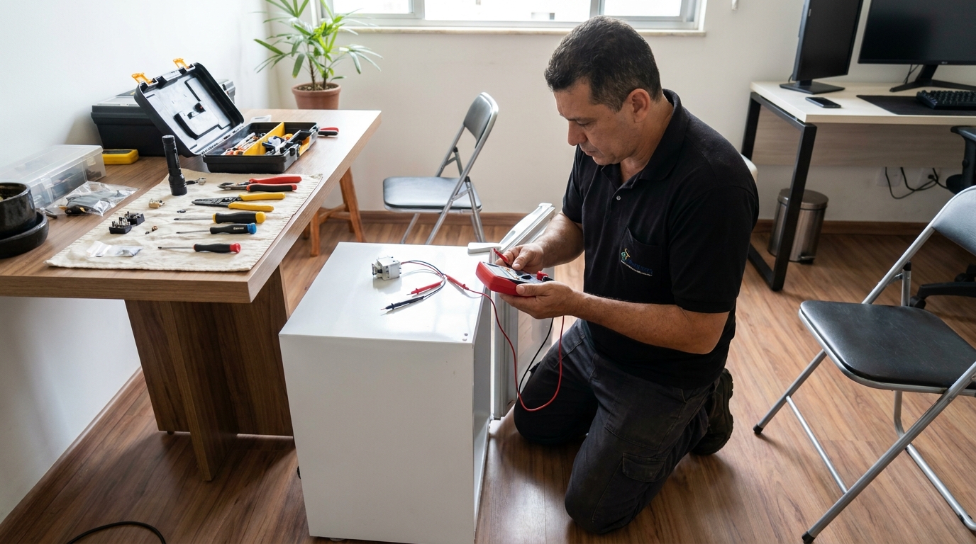Reparo da placa eletrônica de frigobar em Uberaba‑MG